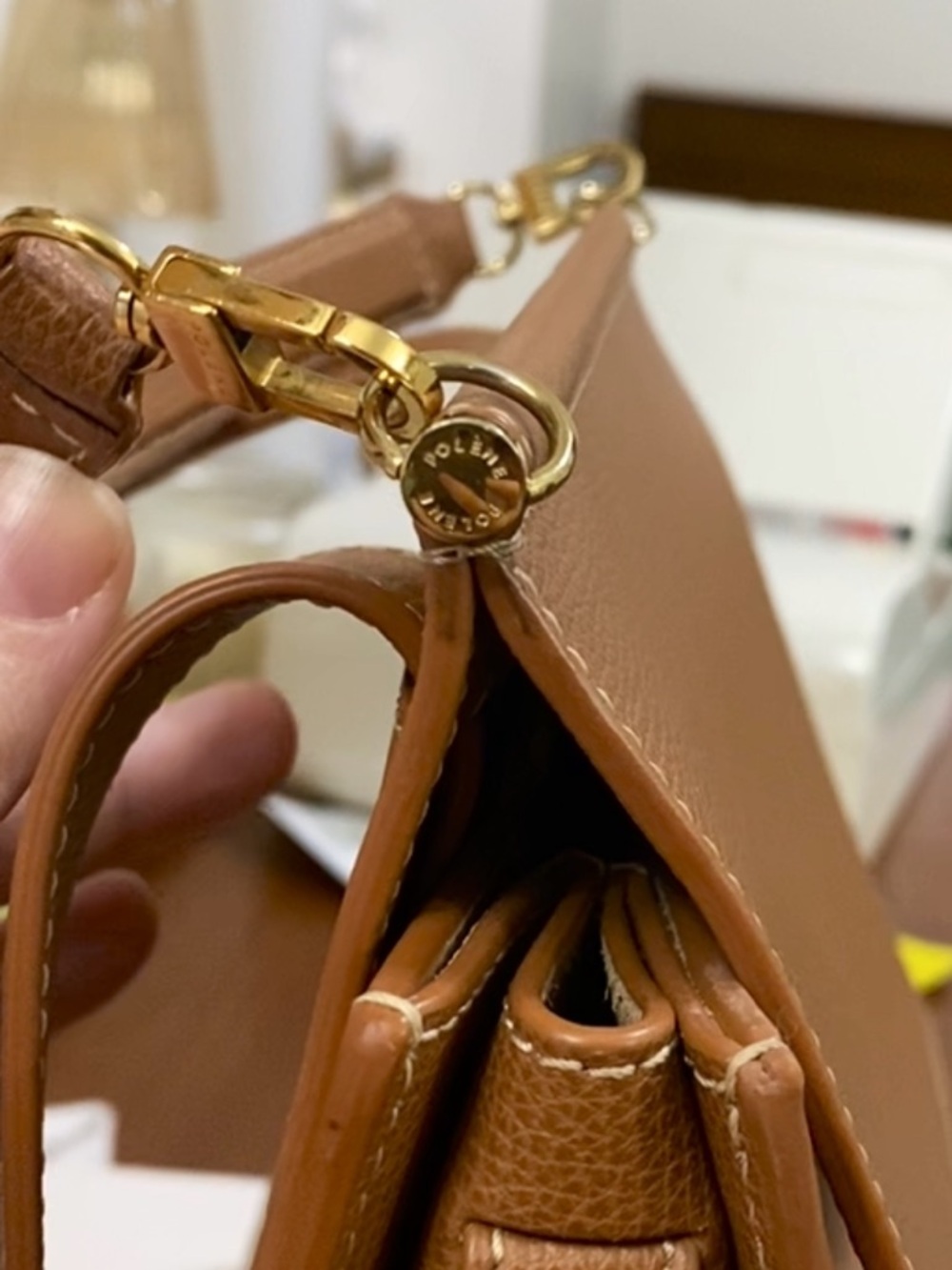 Poléne Numéro Sept in textured Camel.   100% Italian calf leather. - Picture 11 of 12